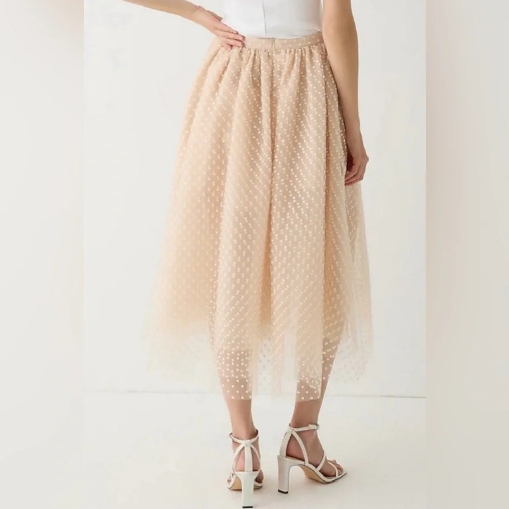 NWT J.Crew Collection limited-edition tulle midi skirt in polka dot - Picture 4 of 6